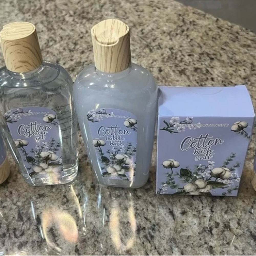 Green Canyon Spa 6pcs Cotton Lotion,Shower Gel,Bubble&Salt Bath,Hand Cream&Oil - Picture 6 of 6